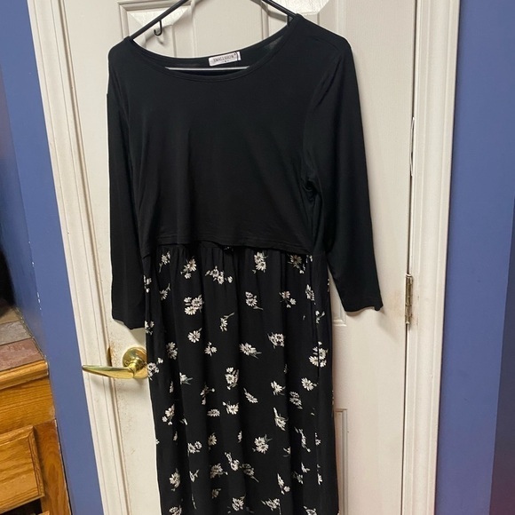 Smallshow Women's Short Sleeve Patchwork Nursing maternity dress  M - Picture 5 of 12